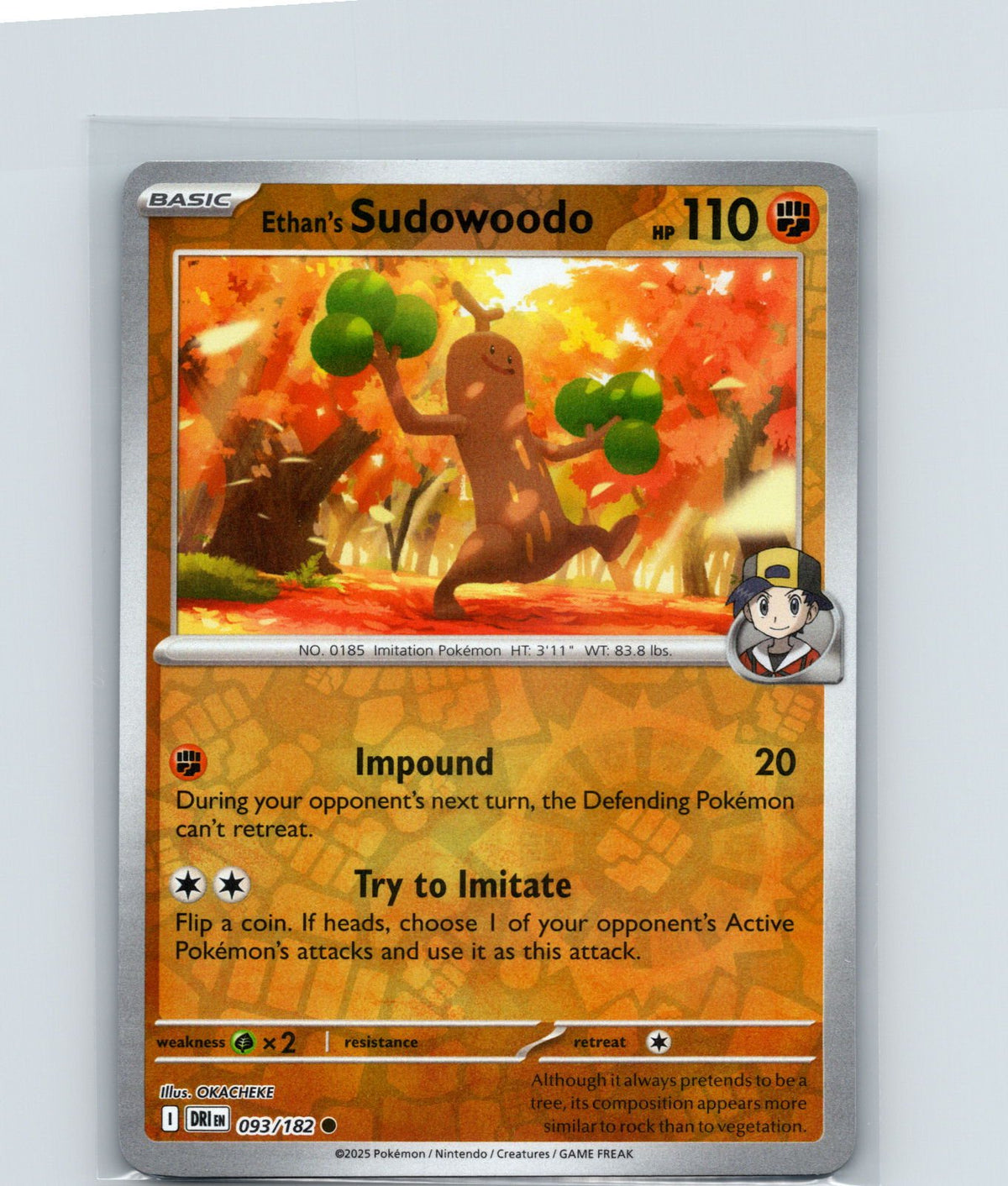 Ethan's Sudowoodo Reverse Holo Common SV10: Destined Rivals 093/182 NM