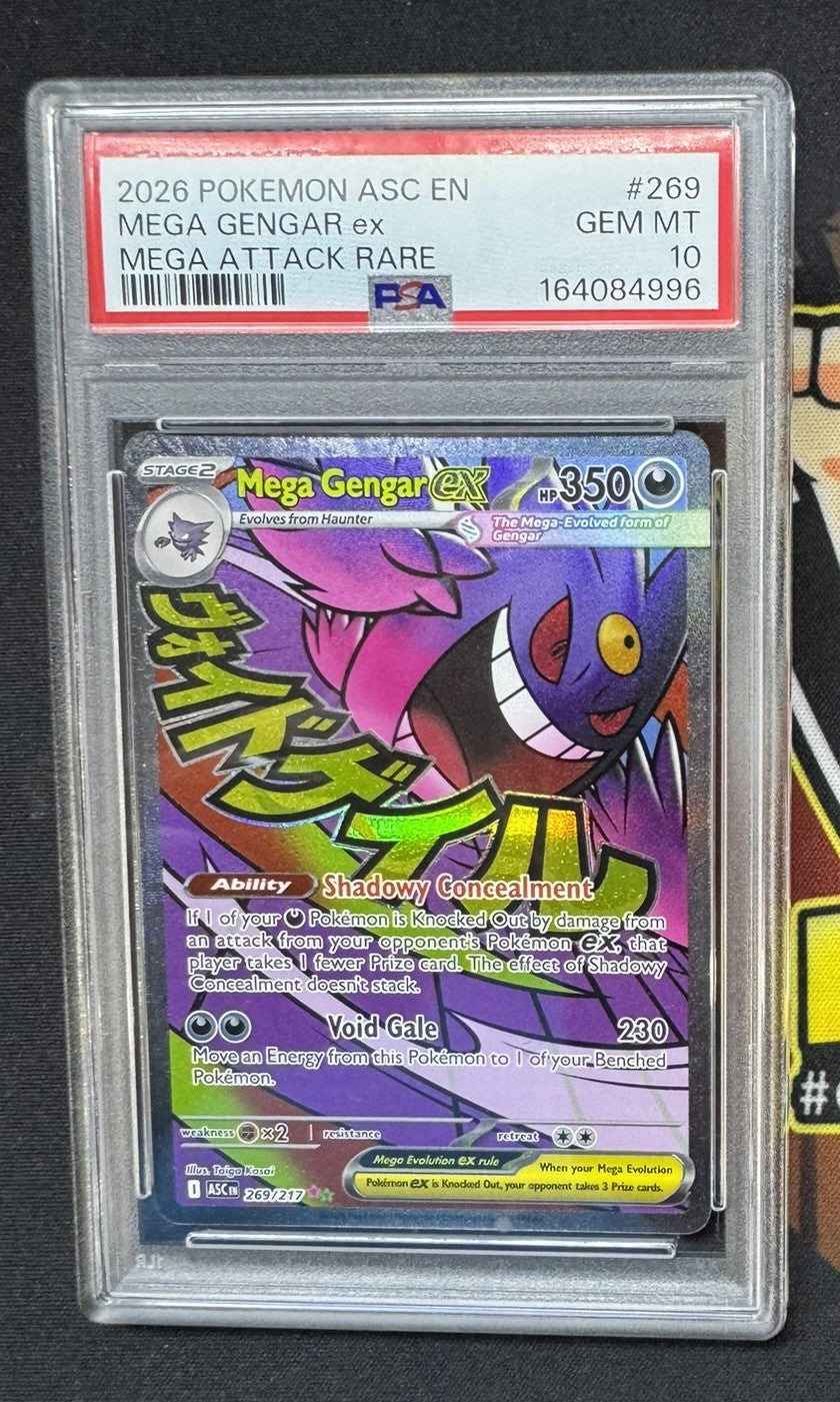 Mega Gengar ex Holo Mega Attack Rare ME: Ascended Heroes 269/217 NM PSA 10