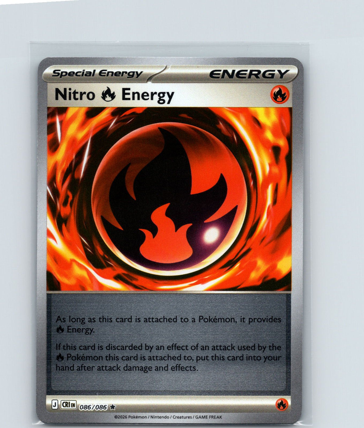 Nitro R Energy Reverse Holo Rare ME04: Chaos Rising 086/086 NM