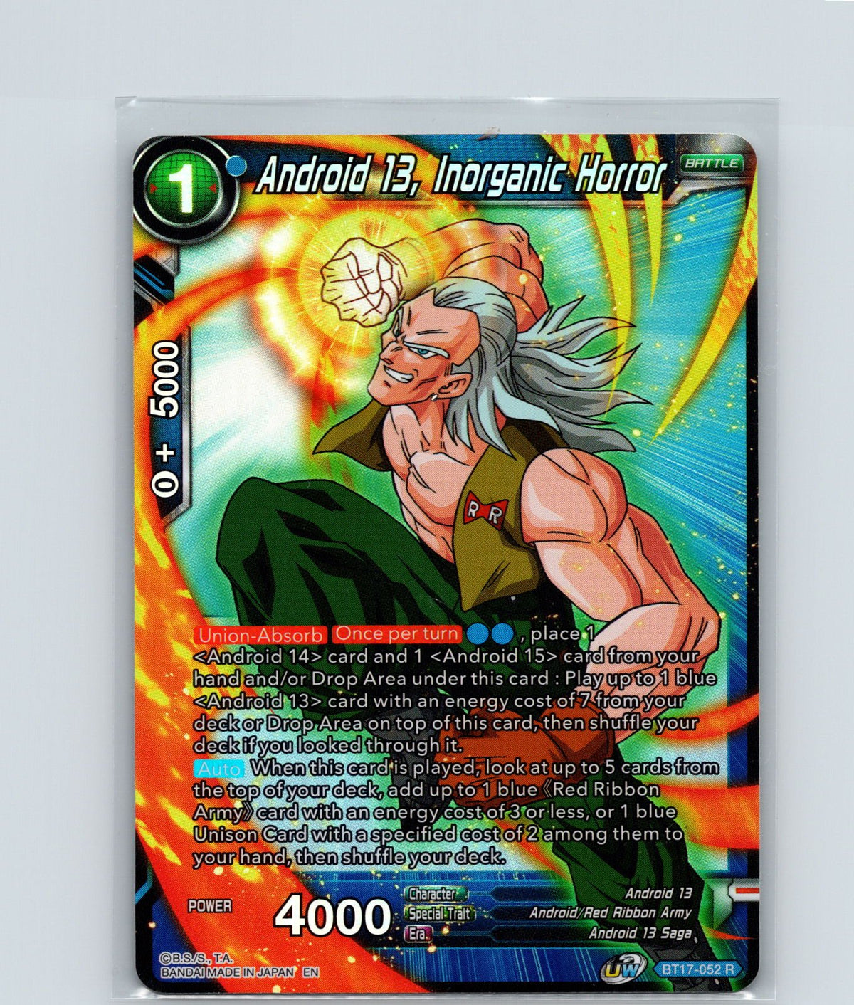 Android 13, Inorganic Horror Foil Rare Ultimate Squad BT17-052 NM