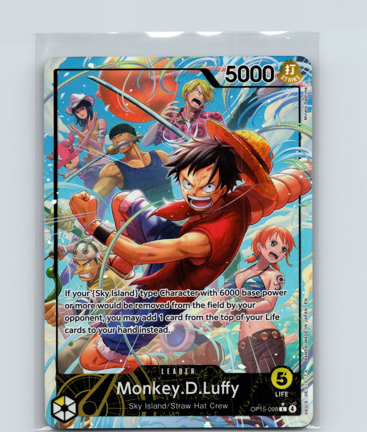Monkey.D.Luffy (Alternate Art) Foil L Adventure on Kami's Island OP15-098 NM