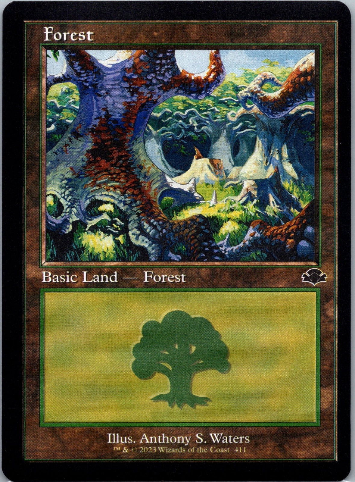 Forest (Retro Frame) L Dominaria Remastered 411 NM