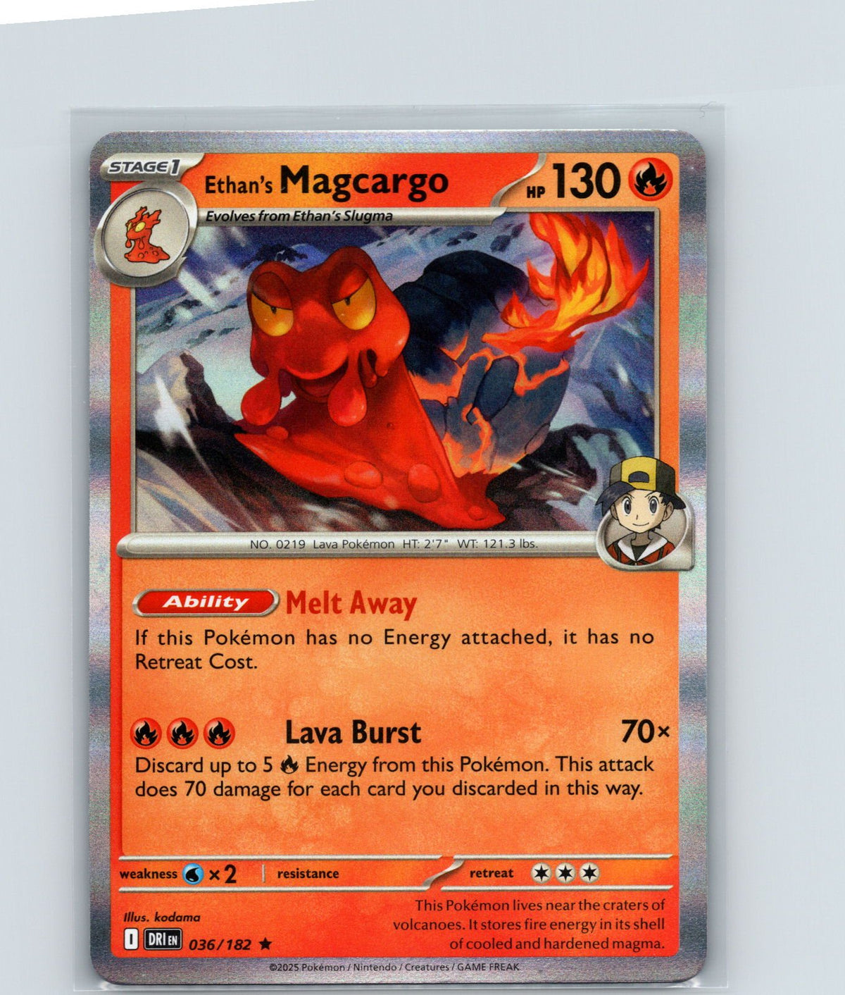 Ethan's Magcargo Holo Rare SV10: Destined Rivals 036/182 NM