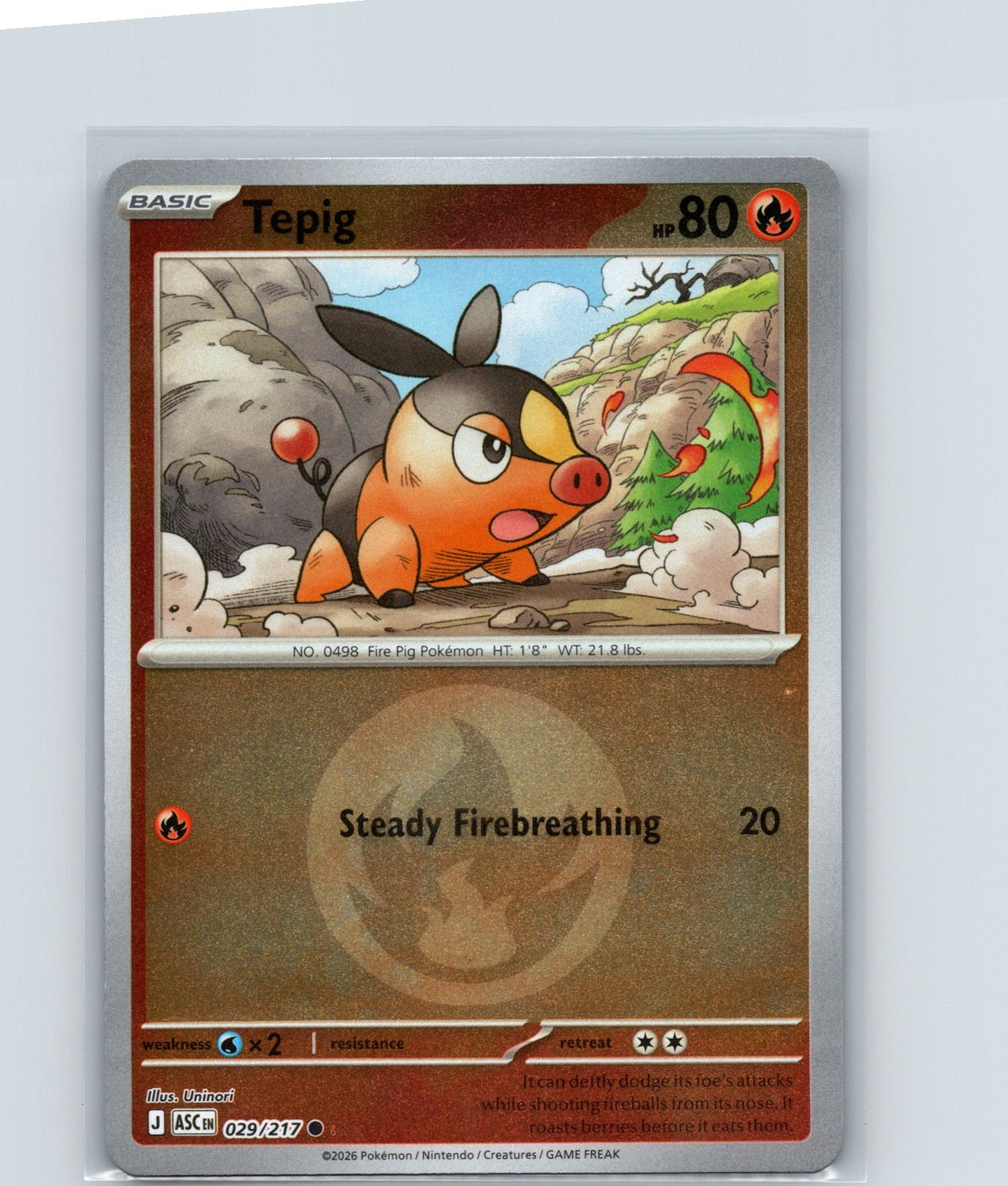 Tepig (Energy Symbol Pattern) Reverse Holo Common ME: Ascended Heroes 029/217 NM