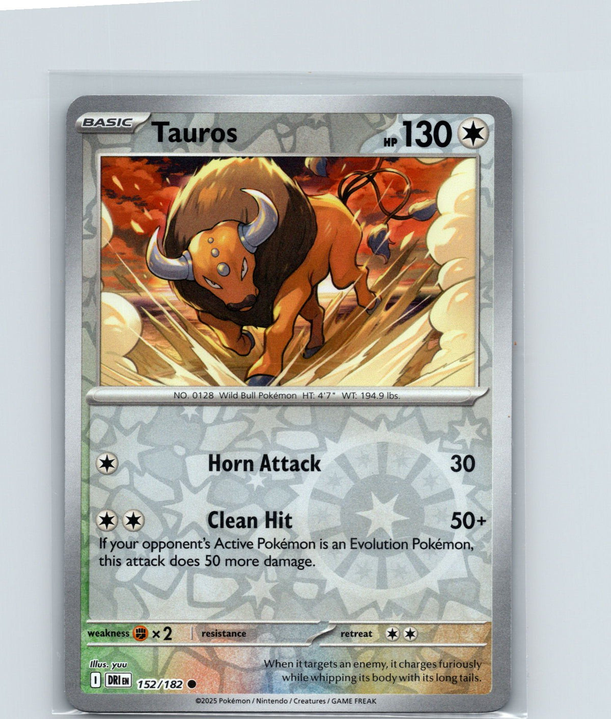 Tauros Reverse Holo Common SV10: Destined Rivals 152/182 NM