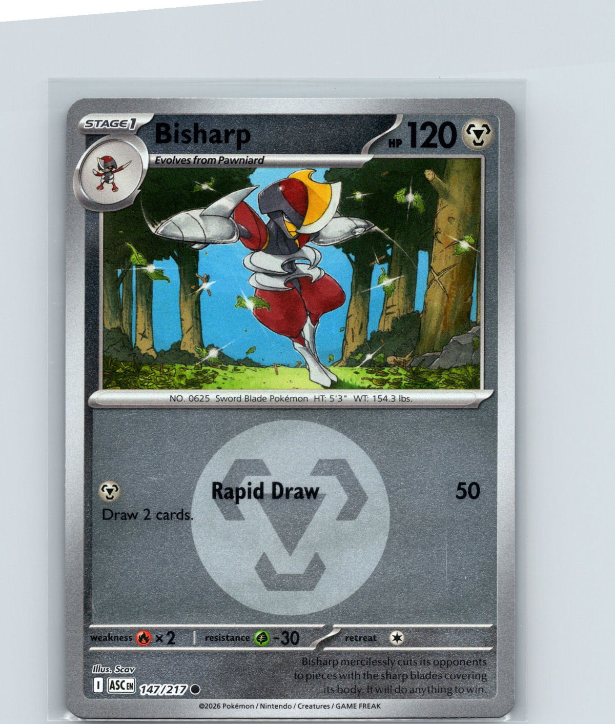 Bisharp (Energy Symbol Pattern) Reverse Holo Common 147/217 NM