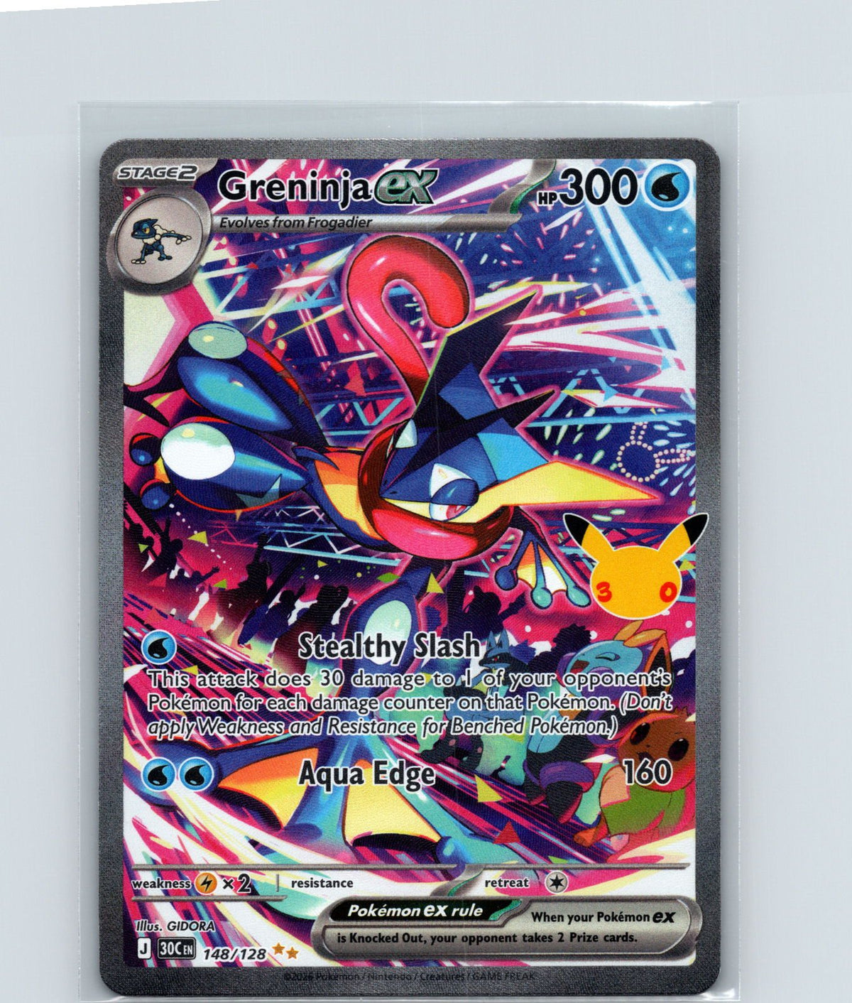 Greninja ex Holo Special Illustration Rare ME: 30th Celebration 148/128 NM