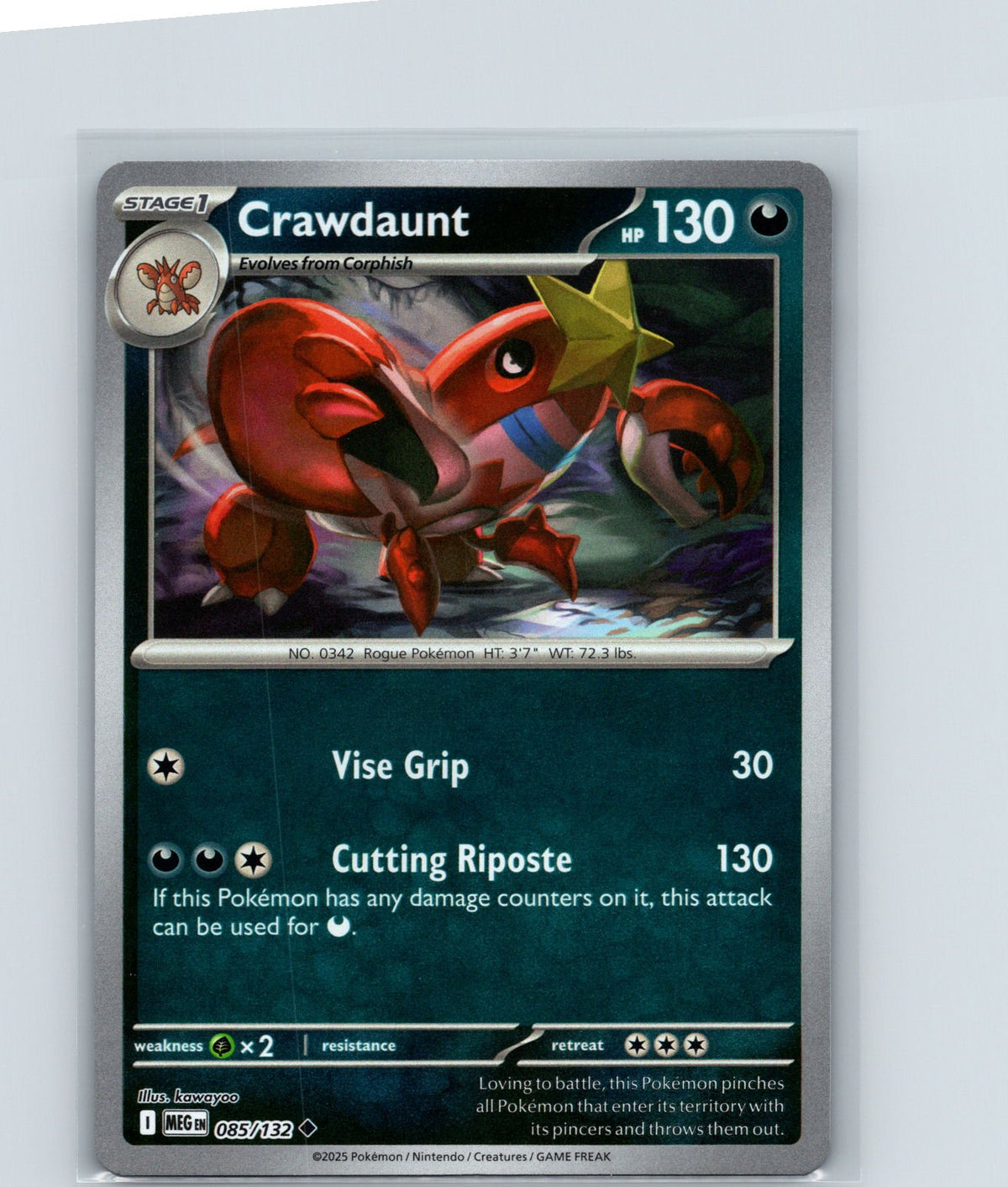 Crawdaunt Uncommon ME01: Mega Evolution 085/132 NM