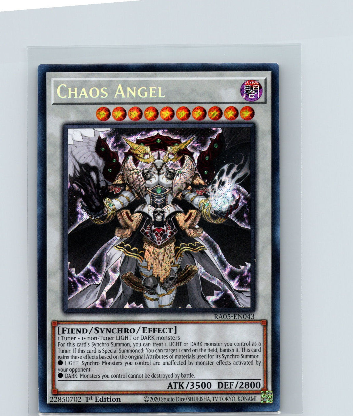 Chaos Angel 1st Edition Secret Rare Rarity Collection 5 RA05-EN043 NM