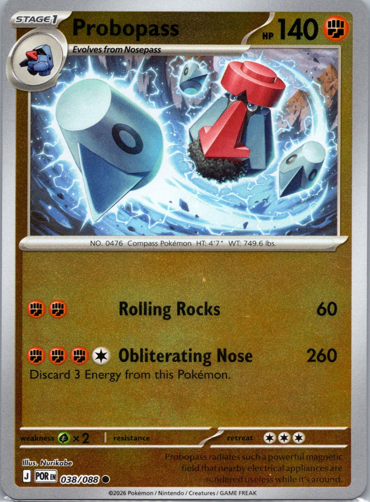Probopass Reverse Holo Common ME03: Perfect Order 038/088 NM