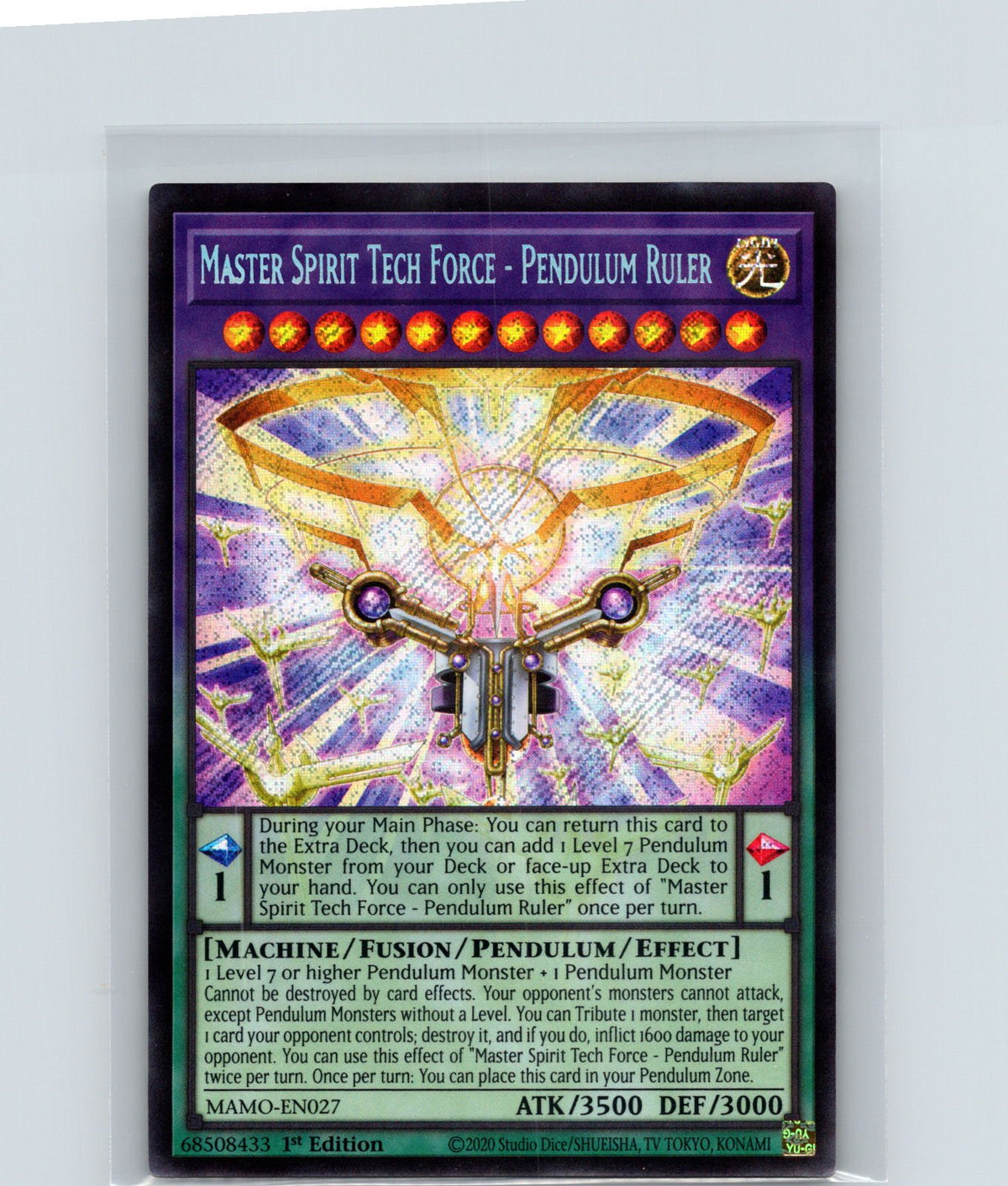 Master Spirit Tech Force - Pendulum Ruler 1st Ed Secret Rare MAMO-EN027 NM