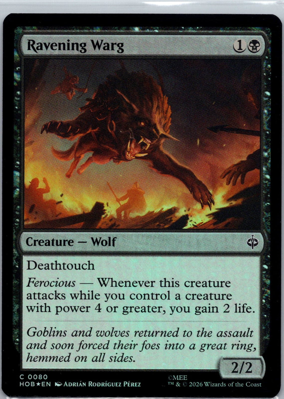 Ravening Warg Foil C The Hobbit 80 NM
