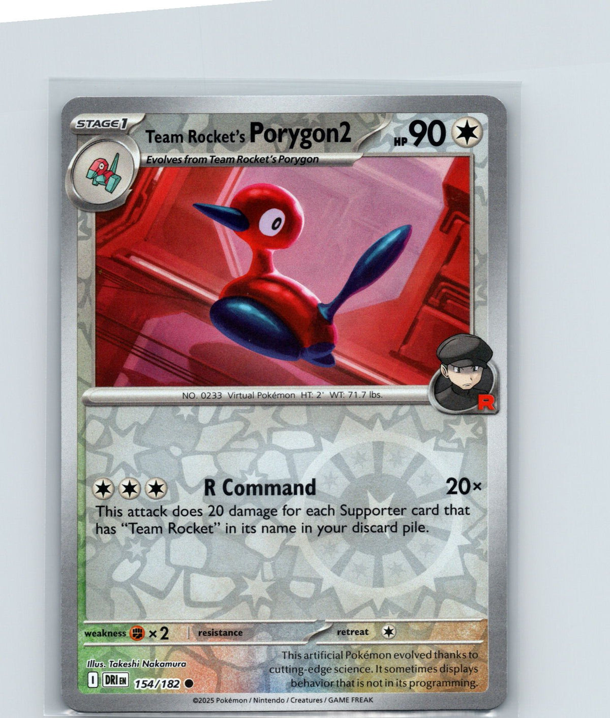 Team Rocket's Porygon2 Reverse Holo Common SV10: Destined Rivals 154/182 NM