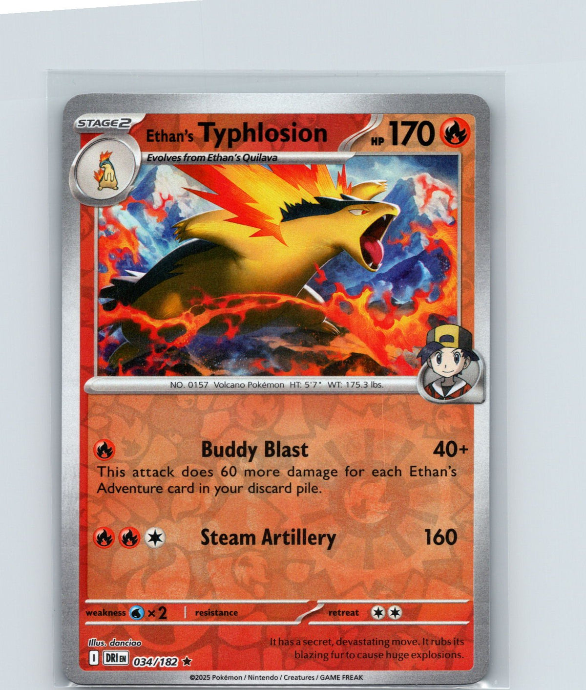 Ethan's Typhlosion Reverse Holo Rare SV10: Destined Rivals 034/182 NM