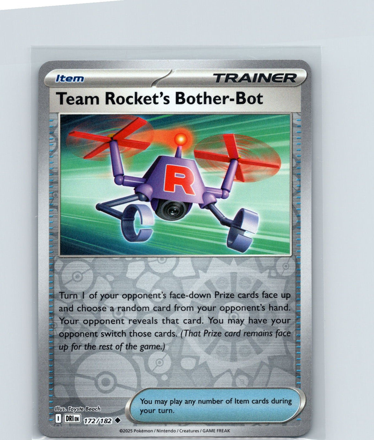 Team Rocket's Bother-Bot Reverse Holo Uncommon SV10: Destined Rivals 172/182 NM