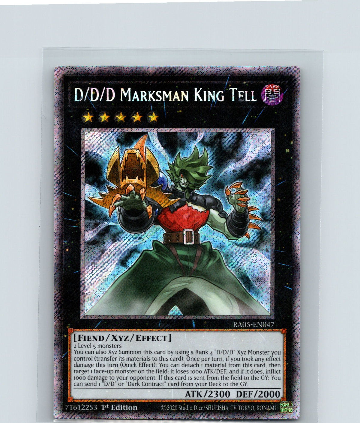 D/D/D Marksman King Tell Platinum Secret Rare 1st Edition RA05-EN047 NM