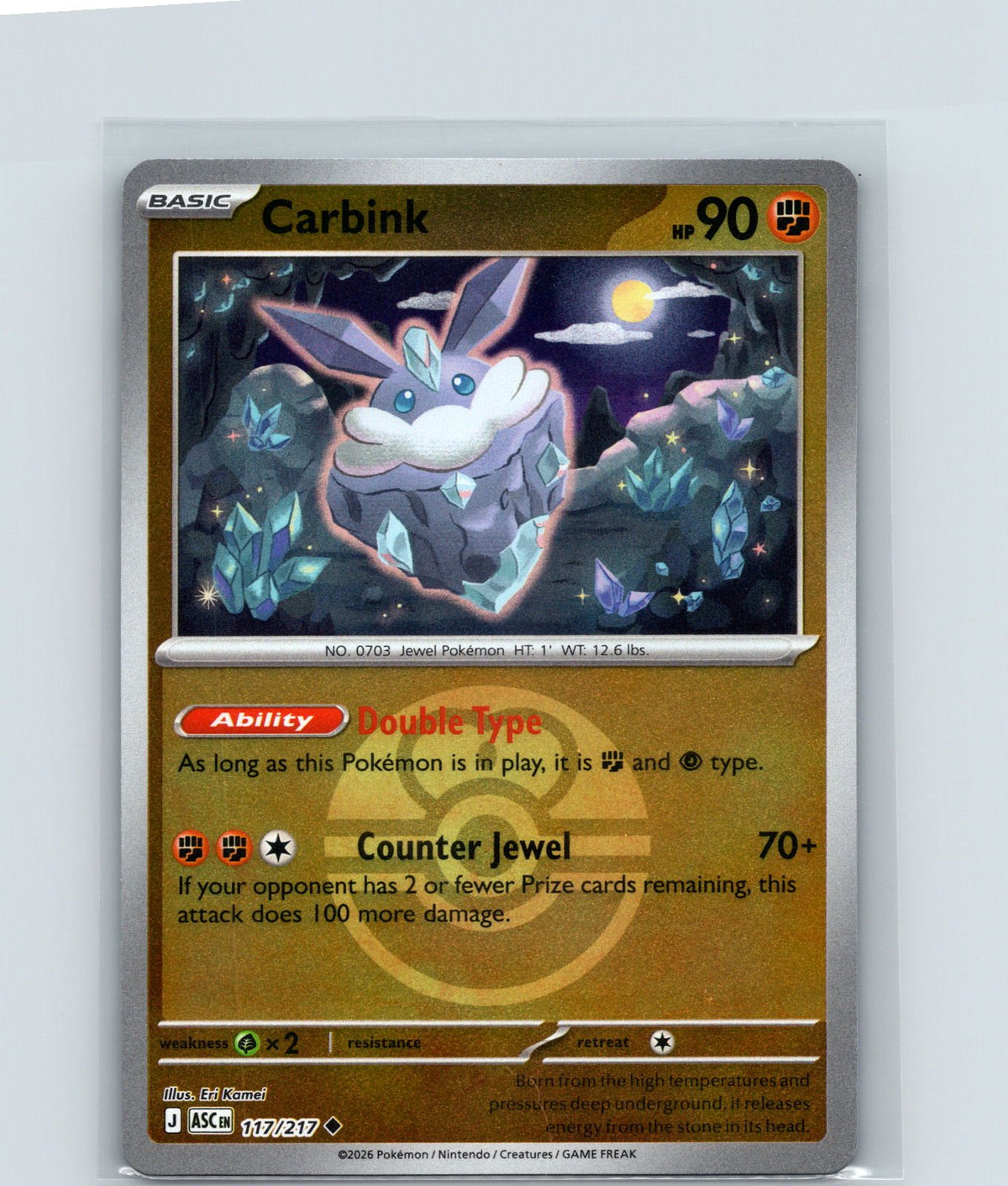 Carbink (Love Ball) Reverse Holo Uncommon ME: Ascended Heroes 117/217 NM