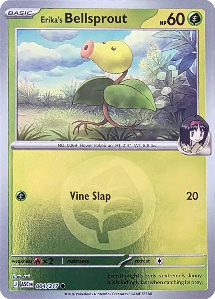 Erika's Bellsprout (Energy Symbol Pattern) Reverse Holo Common 004/217 NM
