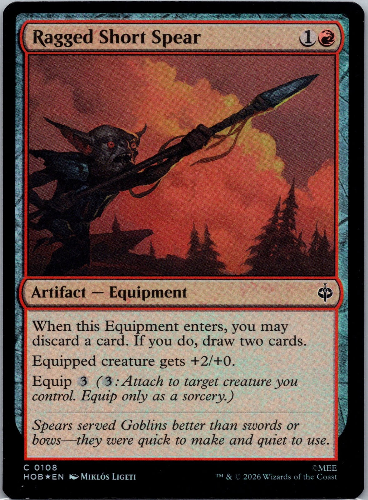 Ragged Short Spear Foil C The Hobbit 108 NM
