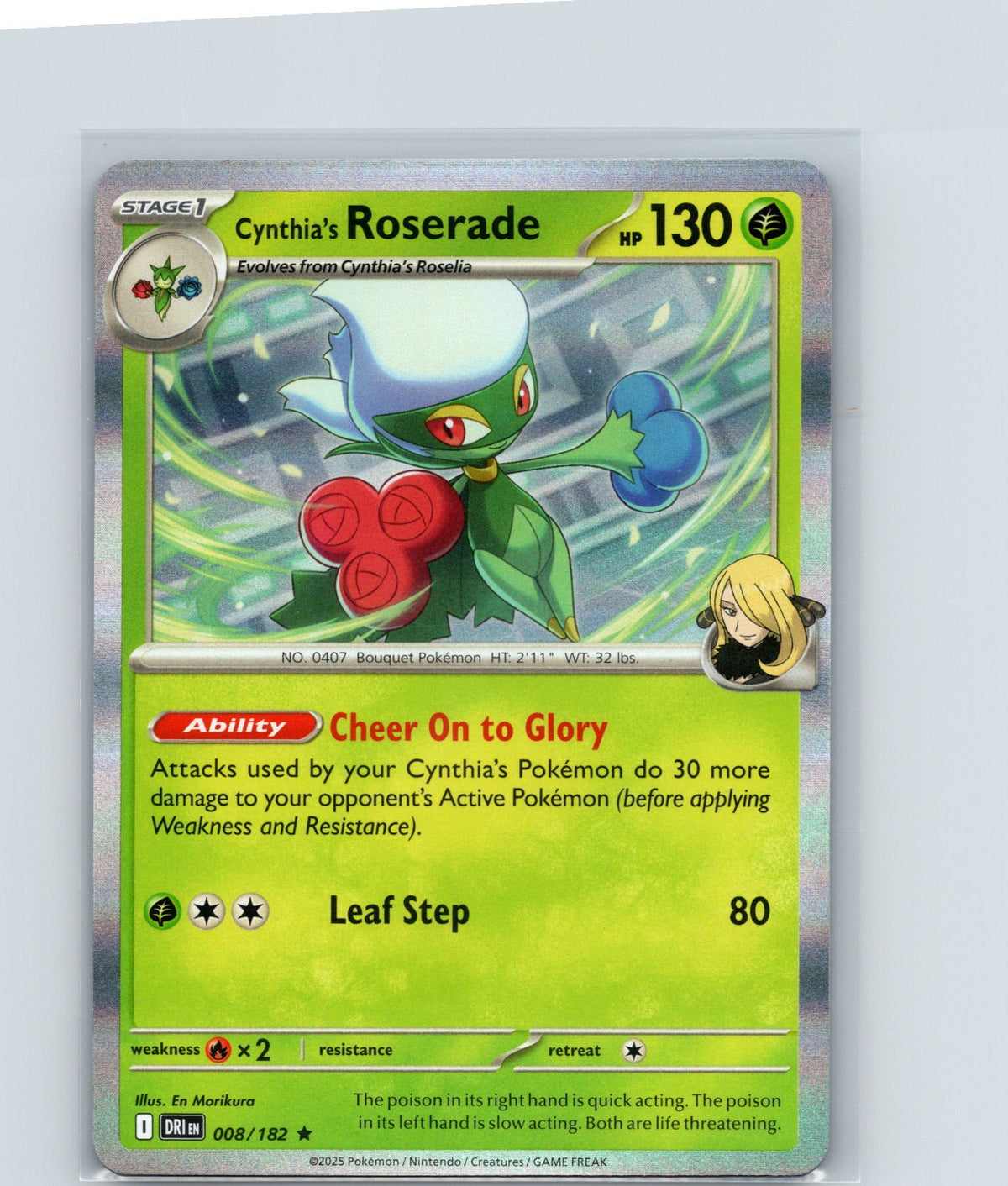 Cynthia's Roserade Reverse Holo Rare SV10: Destined Rivals 008/182 NM