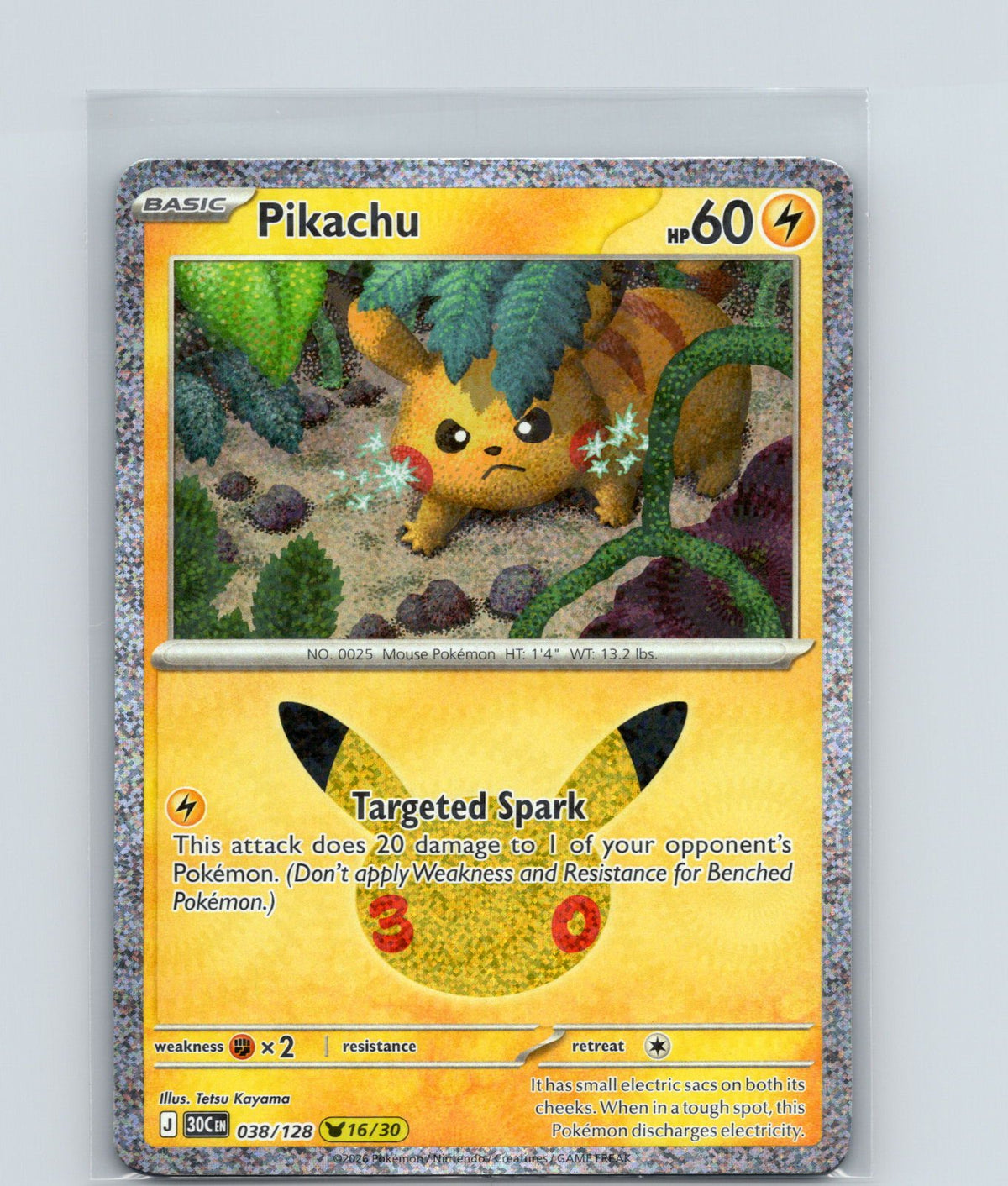 Pikachu Holo Pikachu Rare ME: 30th Celebration 038/128 NM