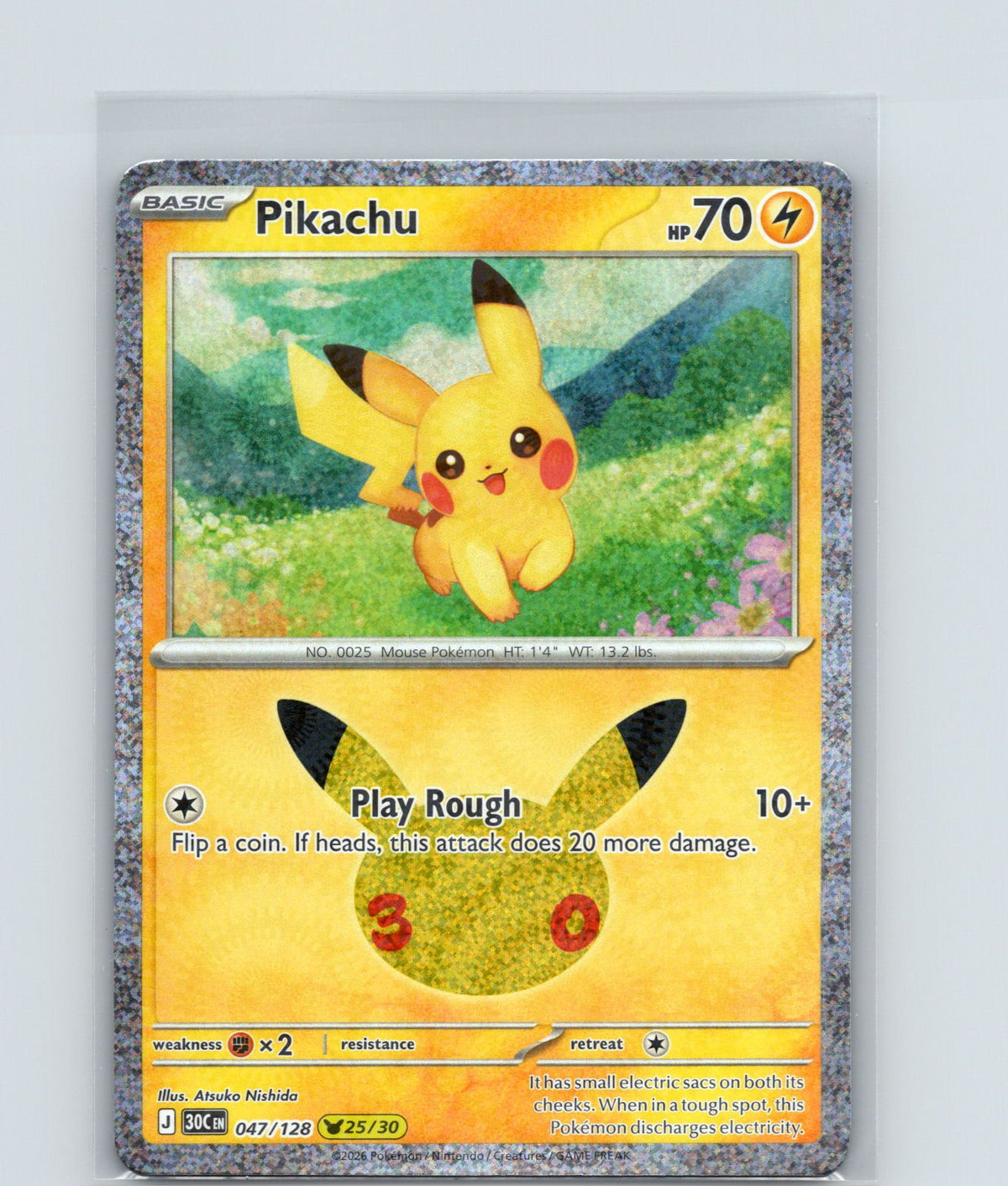 Pikachu Pikachu Rare ME: 30th Celebration 047/128 NM