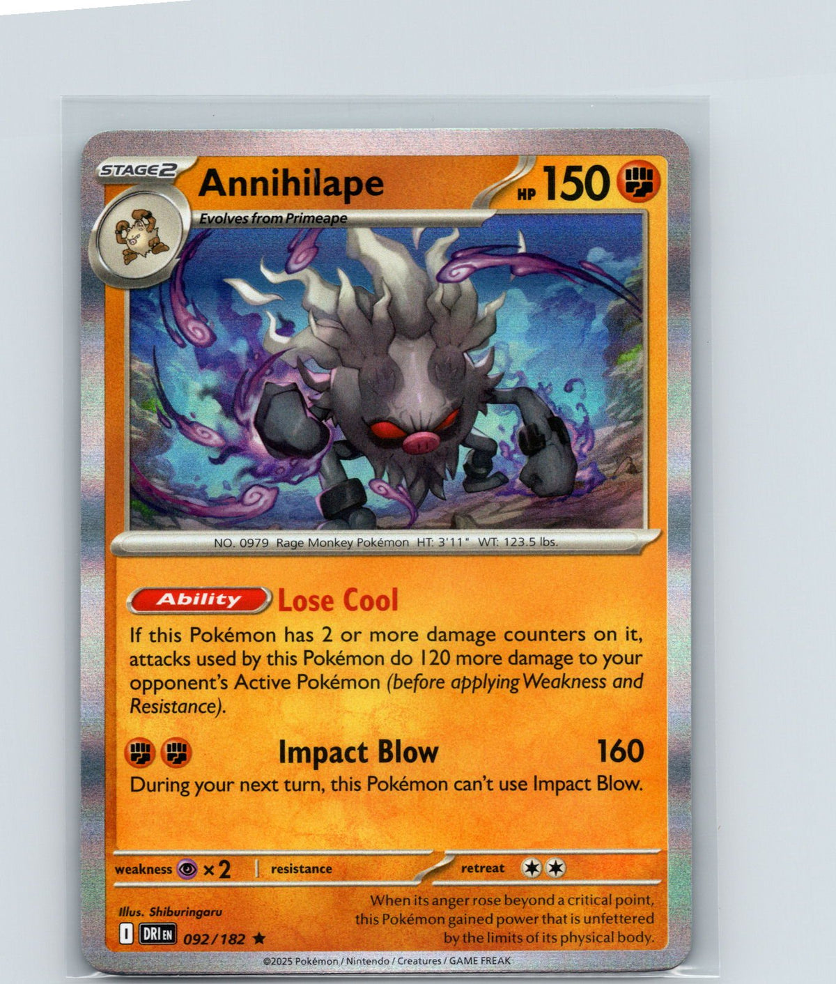 Annihilape Holo Rare SV10: Destined Rivals 092/182 NM
