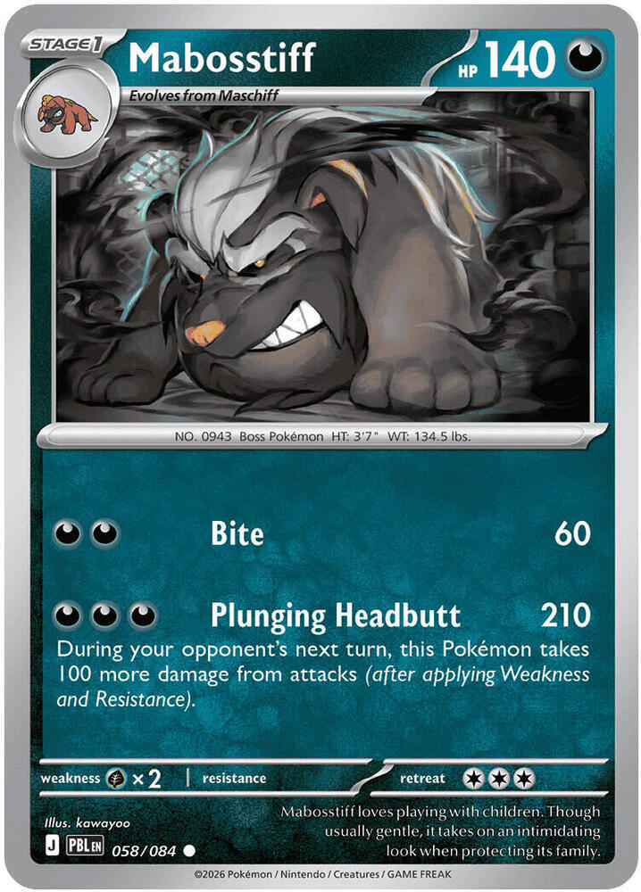 Mabosstiff Common ME05: Pitch Black 058/084 NM
