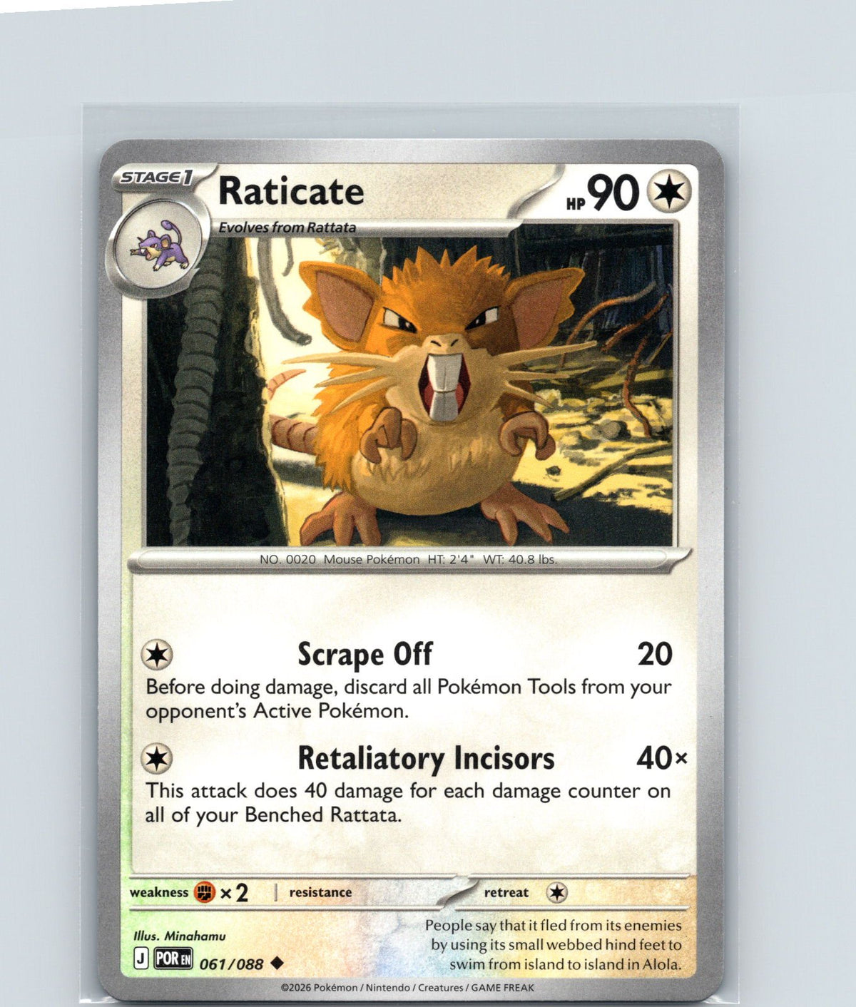 Raticate Uncommon ME03: Perfect Order 061/088 NM