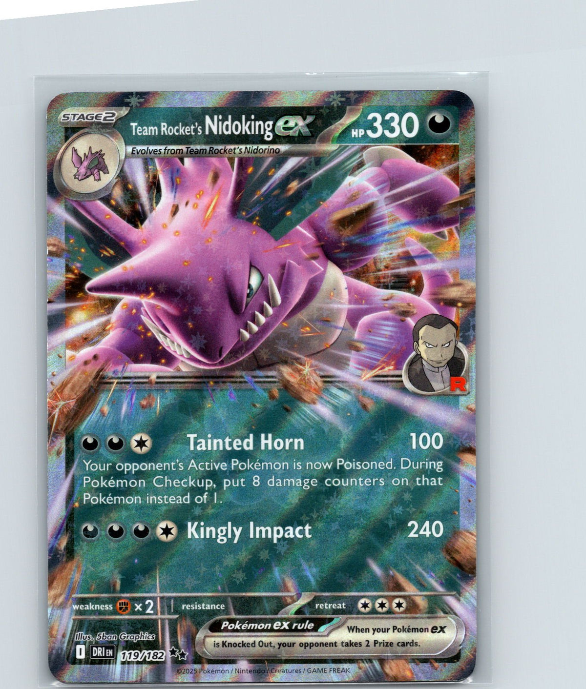 Team Rocket's Nidoking ex Holo Double Rare SV10: Destined Rivals 119/182 NM
