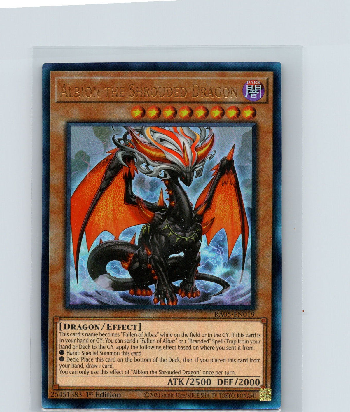 Albion the Shrouded Dragon 1st Edition Collector Rare RA05-EN019 NM