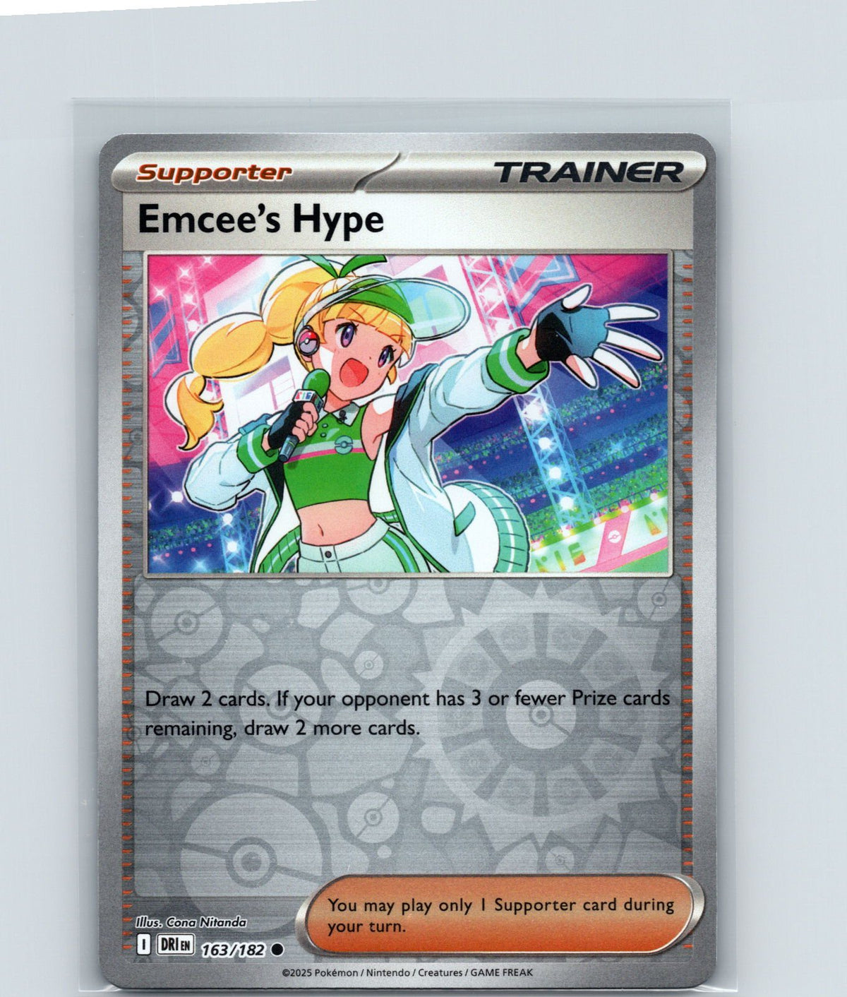 Emcee's Hype Reverse Holo Common SV10: Destined Rivals 163/182 NM