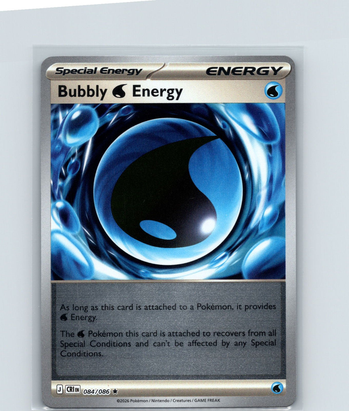 Bubbly W Energy Reverse Holo Rare ME04: Chaos Rising 084/086 NM