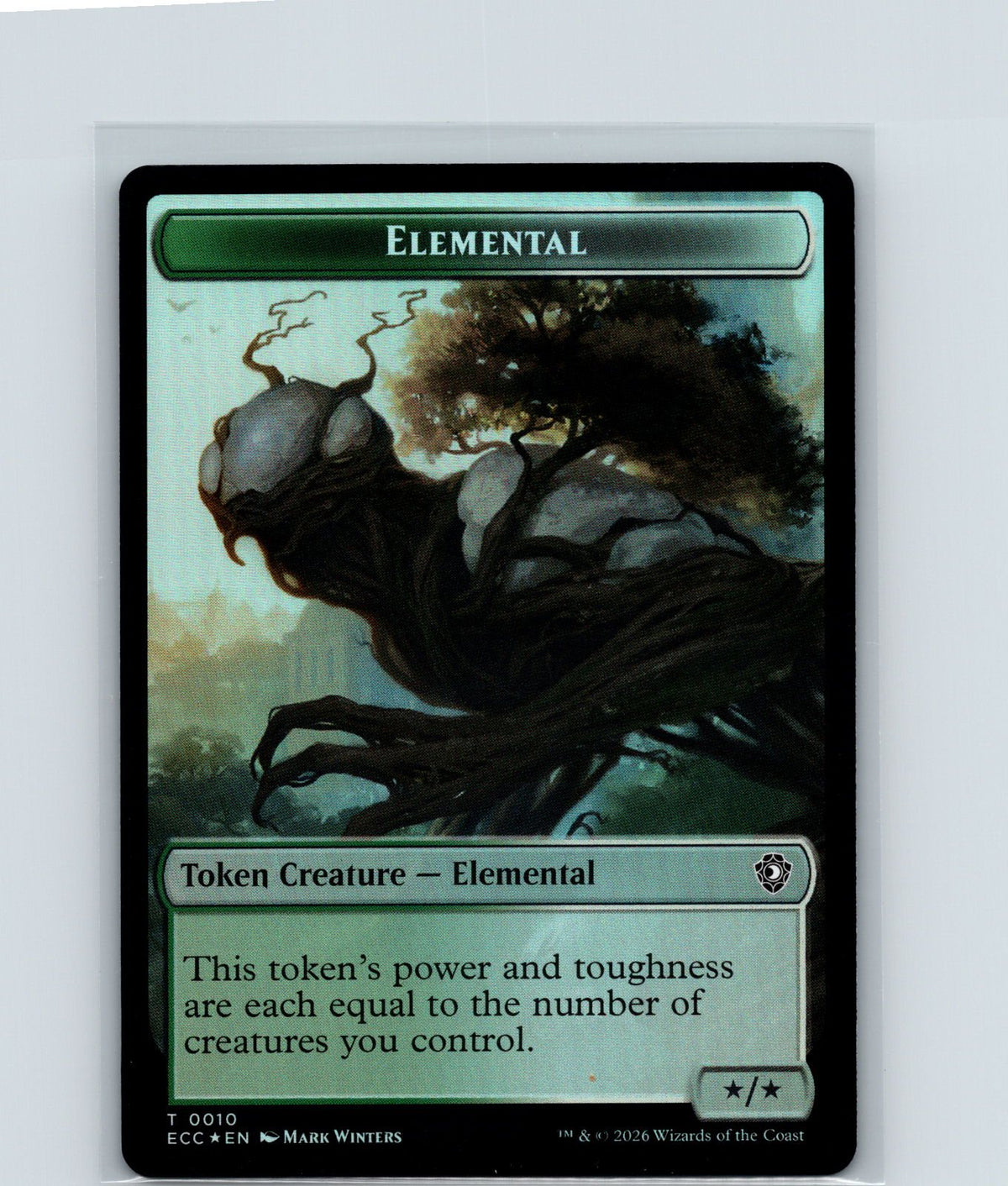 Rhino Warrior // Elemental (0010) Double-Sided Token Foil T 6 // 10 NM