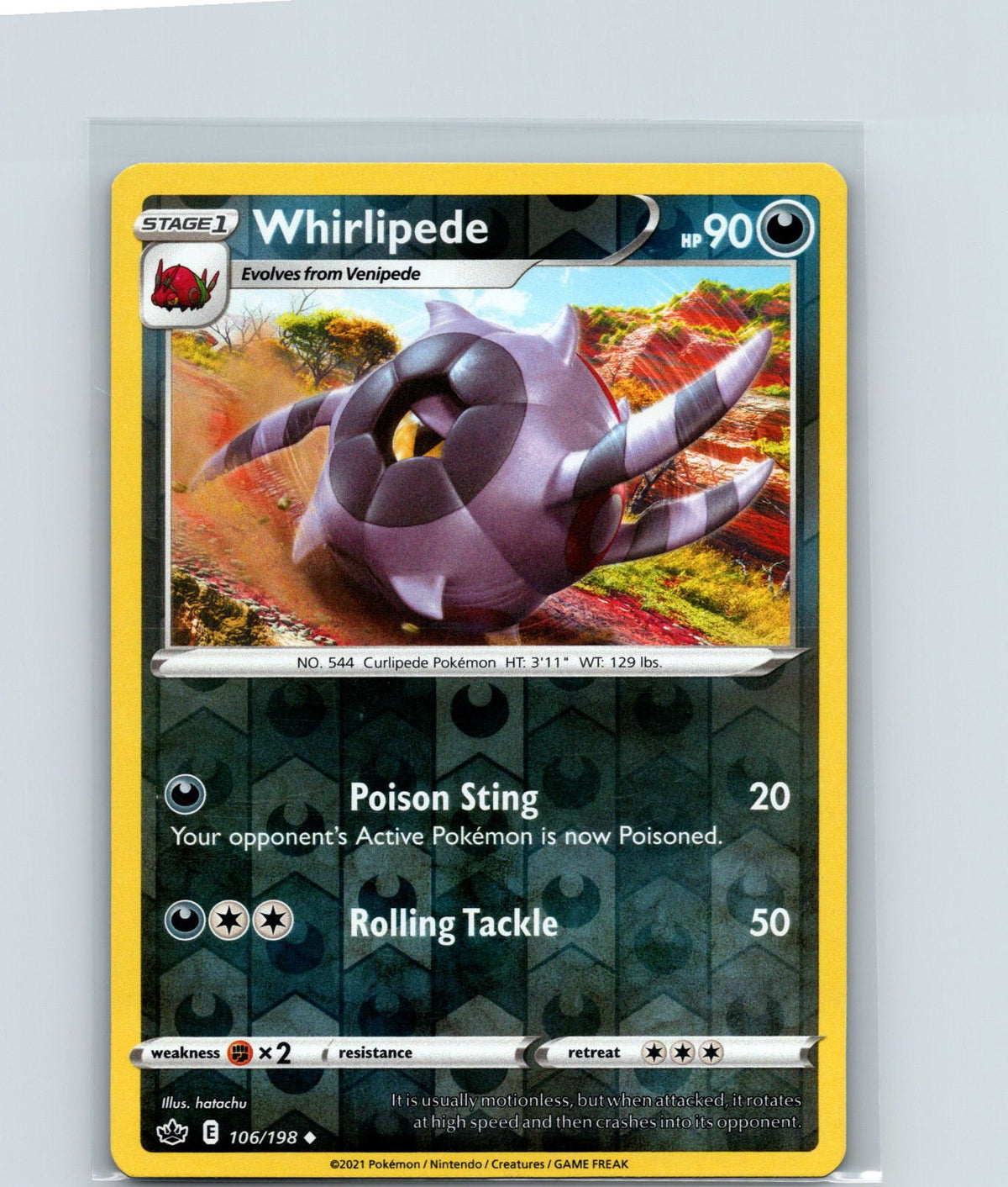 Whirlipede Uncommon SWSH06: Chilling Reign 106/198 NM