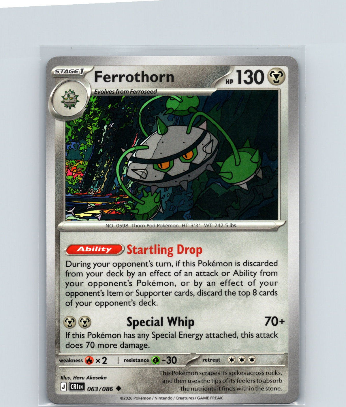 Ferrothorn Uncommon ME04: Chaos Rising 063/086 NM