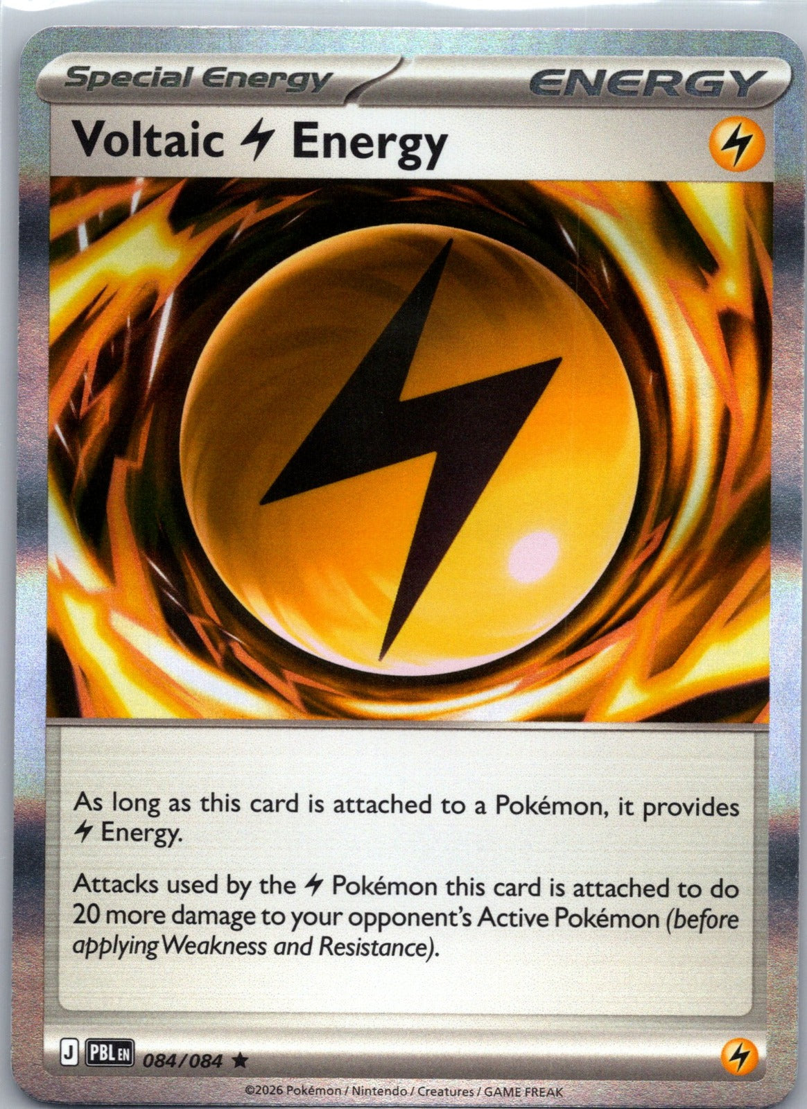Voltaic Lightning Energy Holo Rare ME05: Pitch Black 084/084 NM