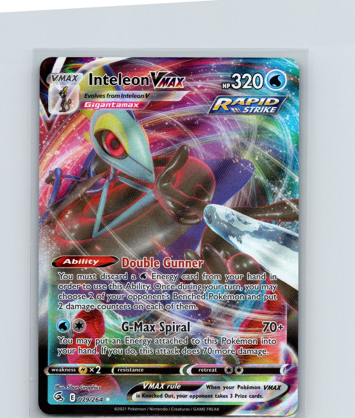 Inteleon VMAX Holo Ultra Rare SWSH08: Fusion Strike 079/264 NM