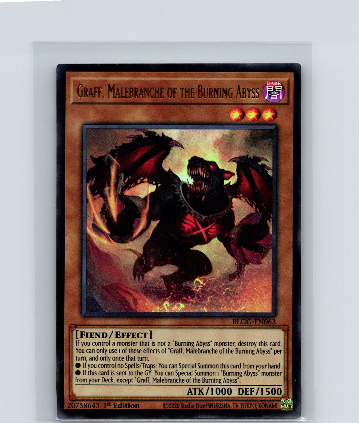 Graff, Malebranche of the Burning Abyss 1st Edition Ultra Rare BLGG-EN063 NM