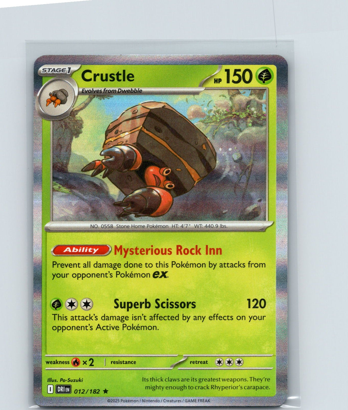 Crustle Holo Rare SV10: Destined Rivals 012/182 NM