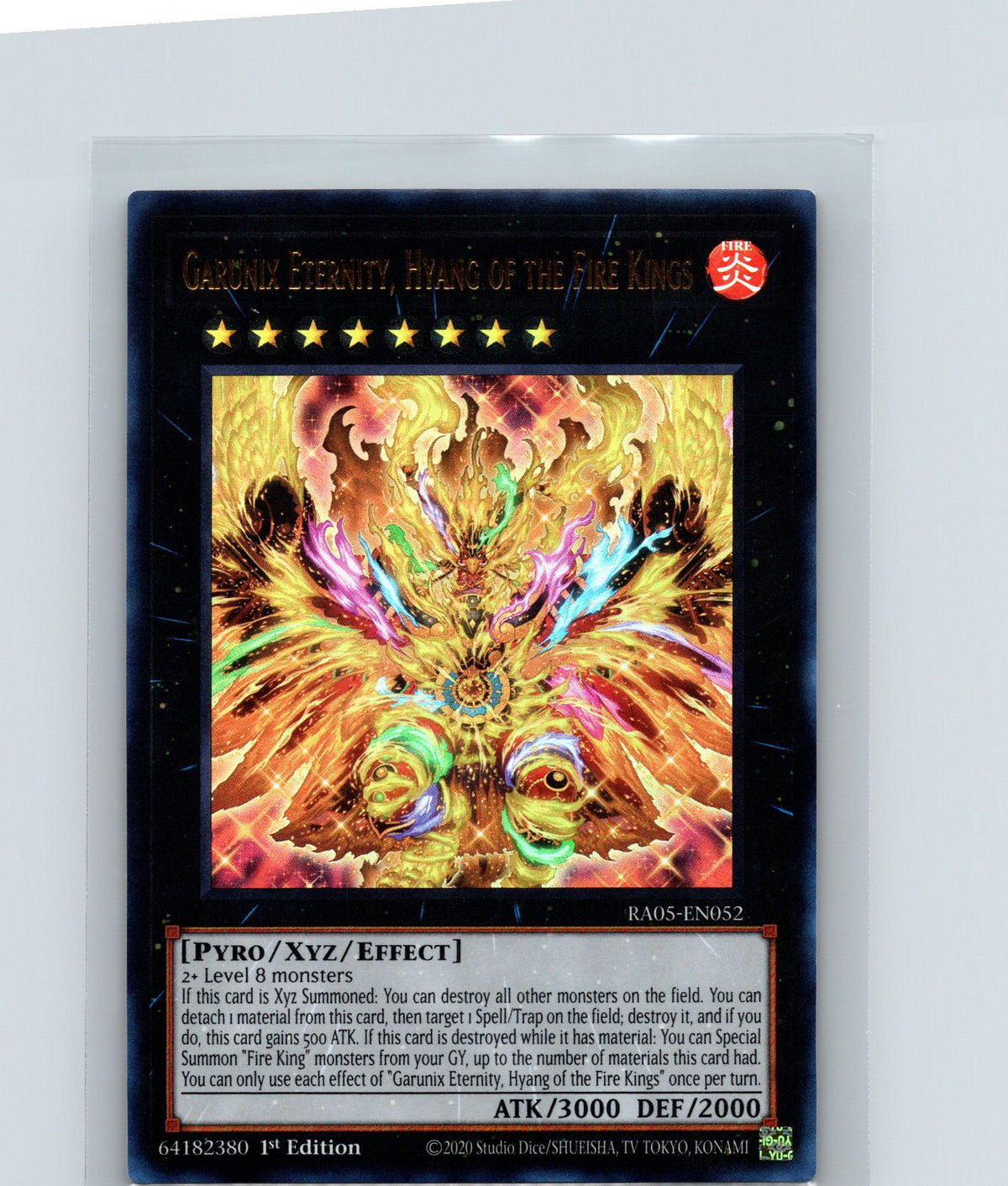 Garunix Eternity, Hyang of the Fire Kings 1st Edition Super Rare RA05-EN052 NM