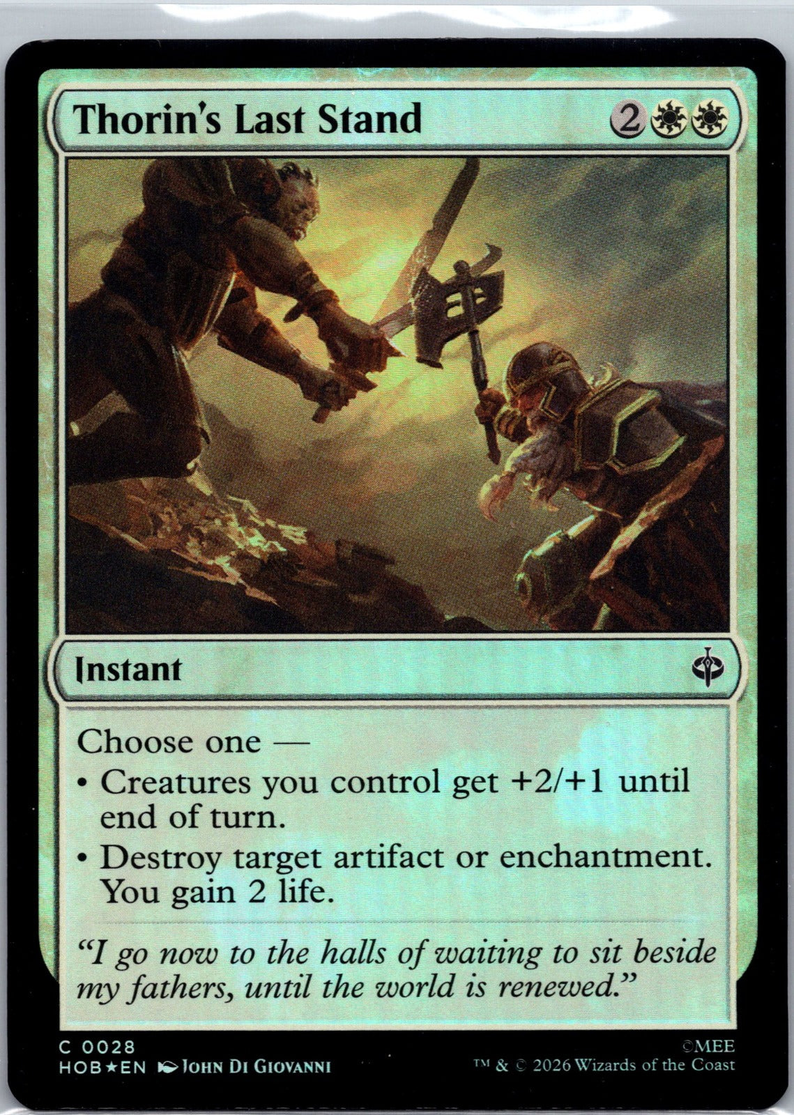 Thorin's Last Stand Foil C The Hobbit 28 NM