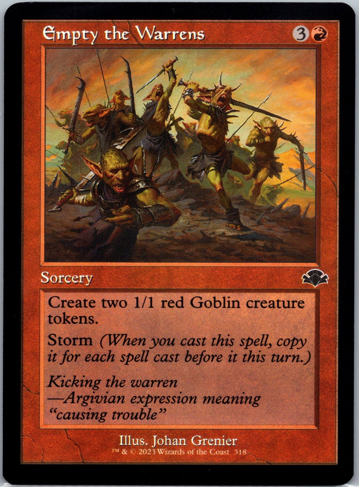 Empty the Warrens (Retro Frame) C Dominaria Remastered 318 NM
