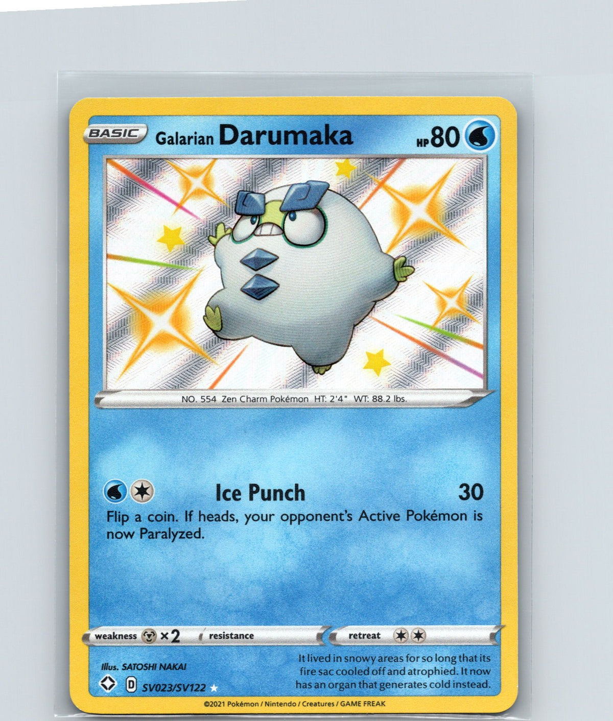 Galarian Darumaka Shiny Holo Rare Shining Fates: Shiny Vault SV023/SV122 NM