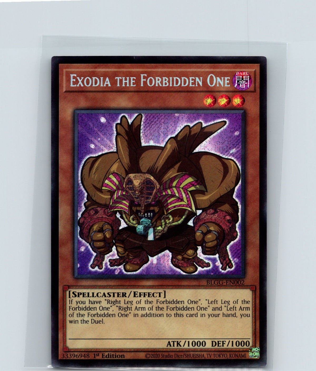 Exodia the Forbidden One 1st Edition Secret Rare BLGG-EN002 NM