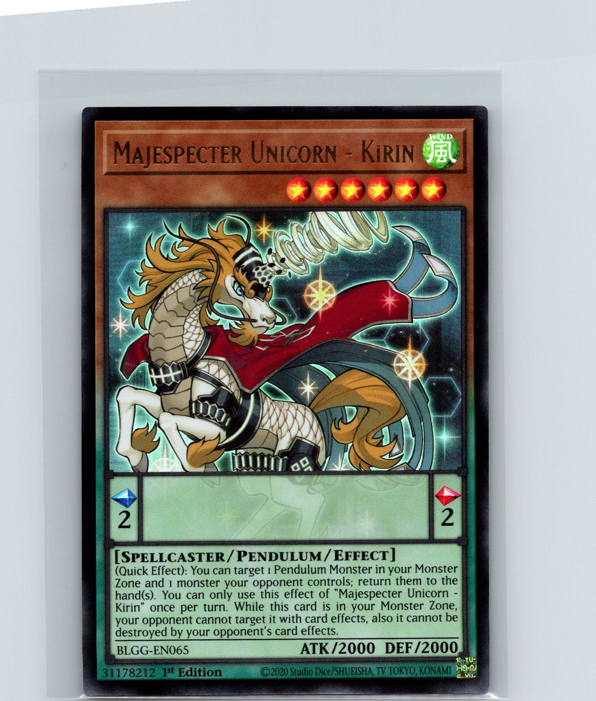 Majespecter Unicorn - Kirin 1st Edition Ultra Rare BLGG-EN065 NM
