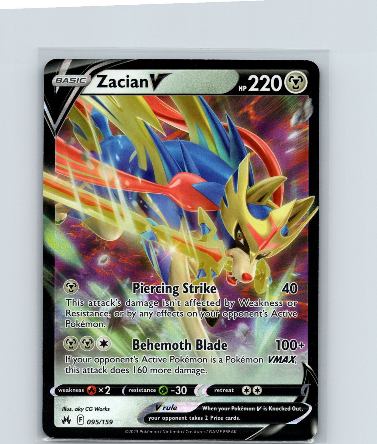 Zacian V Holo Ultra Rare SWSH: Crown Zenith 095/159 NM