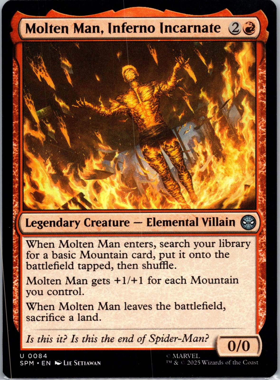 Molten Man, Inferno Incarnate U Marvel's Spider-Man 84 NM