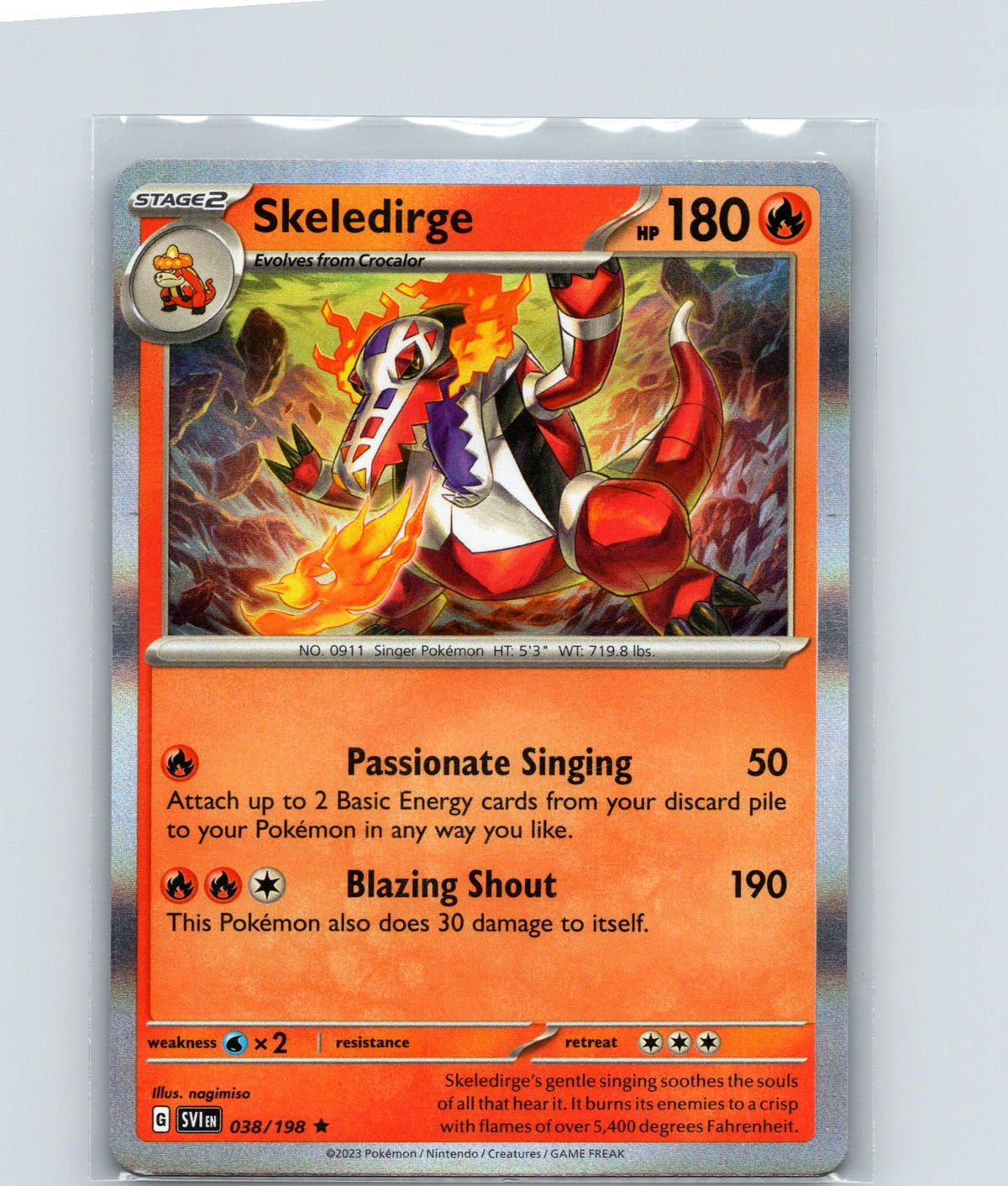 Skeledirge Holo Rare SV01: Scarlet & Violet Base Set 038/198 NM