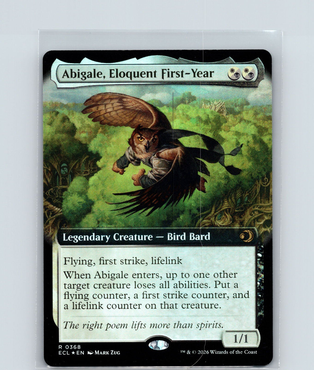 Abigale, Eloquent First-Year (Extended Art) Foil R Lorwyn Eclipsed 368 NM